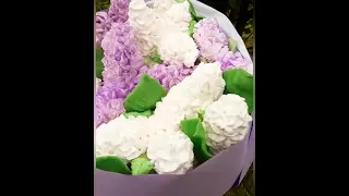 Букет сирени из зефира💜🤍💜