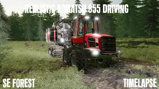 Fs22 Forestry | Realistic Komatsu 855 Driving in small final fell! | Timelapse