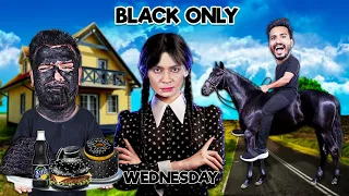 Using Only Black Colour For 24 Hours || Black Only Challenge || HUNGRY BIRDS