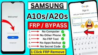 Samsung A10s/A20s FRP Bypass 2024 | Google Account Remove Without Pc Android 11,12