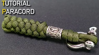 Simple paracord keychain with Viking rune