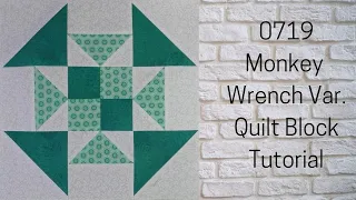 0719 Monkey Wrench Var Free Quilt Block Tutorial | Block of the Day 2023 | AccuQuilt | Carol Thelen
