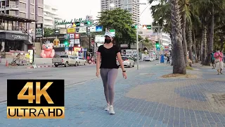 Pattaya 4K EveningWalk BeachRoad Sunset, NorthPattayaRoad, Terminal21 Pattaya.2021 Feb 11th.