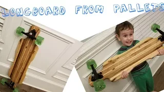 How to make a Awesome Long board skateboard from Pallets and amazon wheels project cost 45