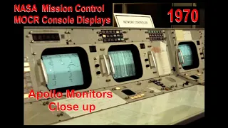 RARE NASA Mission Control Consoles CLOSE UP SCREEN VIEWS 1970 HD (Space Apollo Computers MOCR)