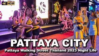 🇹🇭 4K HDR | Night Walk in Pattaya Walking Street | Beach | Thailand 2023 Night Life