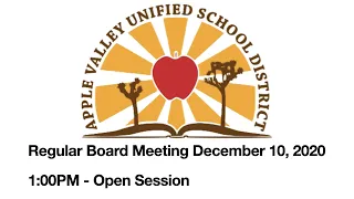 AVUSD Regular Board Meeting December 10, 2020