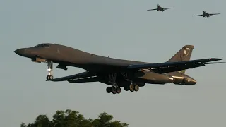 B1 bombers return from a 23 hour mission to the Middle East