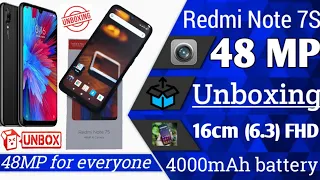 Redmi Note 7s Unboxing ! 48MP Camera 4GB+64GB ! Full Review In Hindi and Glass Back