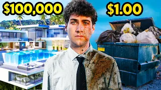 Surviving in $100,000 VS. $1 Hotel!