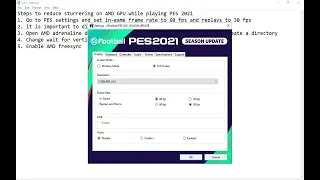 Fix PES 2021 lag and stuttering