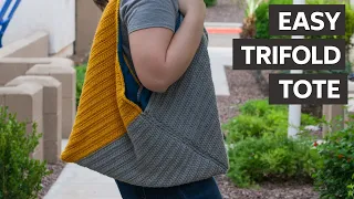 Modern CROCHET Tote Bag from a RECTANGLE Tutorial