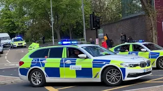 Heavy police activity - high security prison escort convoy