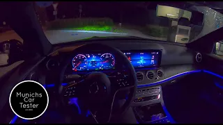 2021 Mercedes Benz E Class POV Night Drive Road & Autobahn by Munichscartester | E200