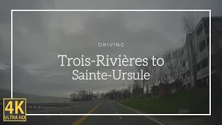 Driving: Trois-Rivières to Sainte-Ursule on Grey Day