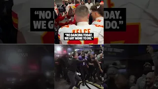 The difference between the Chiefs locker room and Ravens locker room after their Divisional wins 😅