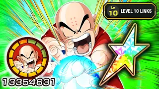 100% NEW STR KRILLIN LEVEL 10 LINKS SHOWCASE! Dragon Ball Z Dokkan Battle