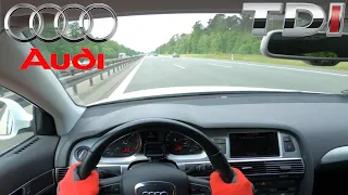 AUDI A6 C6 2.0 TDI 140HP TOP SPEED DRIVE ON GERMAN AUTOBAHN