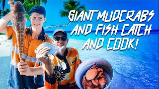 GIANT MUDCRABS and WHITING CATCH N COOK! - LIVE BAIT FISHING IN REMOTE CREEK - EP 3