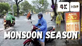 Walk in Extremly Heavy Rain Thunder Storm in Hoi An | Monsoon Season 🇻🇳  2022 - 4K/60fps HDR