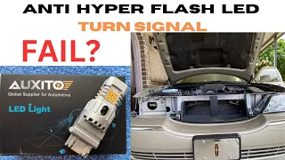 Install FAIL AUXITO 3157 ANTI HYPER FLASH LED TURN SIGNAL LIGHT ERROR FREE on my  Town Car