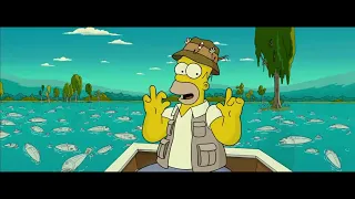 The Simpsons Movie - Homer use a bug zapper to fishing