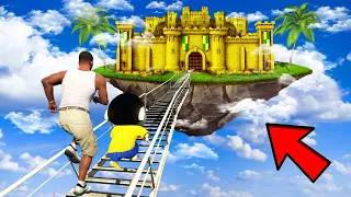 SHINCHAN AND FRANKLIN TRIED THE MAGICAL STAIRWAY TO HEAVEN GOLDEN CASTLE PARKOUR CHALLENGE GTA 5