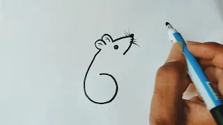 6=🐁 how to draw mouse/easy mouse drawing