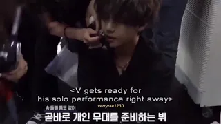 Exhausted BTS Kim Taehyung during concerts