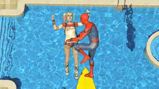 GTA 5 Spiderman VS Harley Quinn Epic Ragdolls ep.2 (Euphoria Physics)