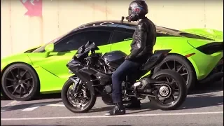 Mclaren 720s vs Kawasaki Ninja H2 1/4 Mile - StreetSpeed717 vs 650ib