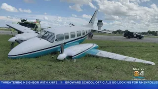 Small Plane Skids Off Runway In Fort Lauderdale