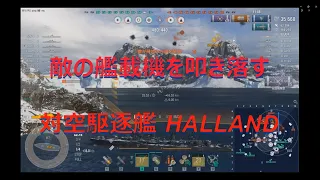 【World of Warships】対空駆逐艦HALLANDで敵の艦載機を叩き落す