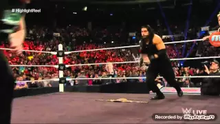 Roman Reigns 1st Spear to Brock Lesnar