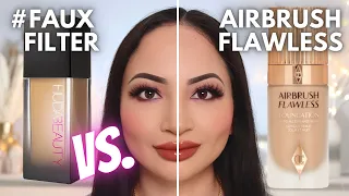 HUDA BEAUTY #FAUXFILTER LUMINOUS MATTE FOUNDATION VS. CHARLOTTE TILBURY AIRBRUSH FLAWLESS FOUNDATION