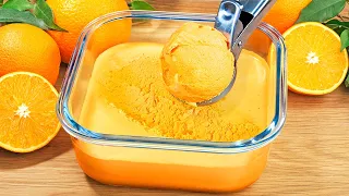 Only 3 Ingredients! Delicious Orange Ice Cream! Quickly in 5 Minutes!