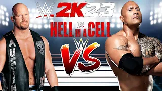 WWE 2K23 STONE COLD STEVE AUSTIN VS. THE ROCK HELL IN A CELL MATCH!