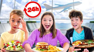 Eating ONLY Airport Food for 24 HOURS!! **traveling back home**