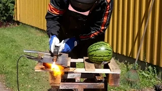 Cutting book, coconut and watermelon with plasma cutter