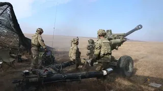 Soldiers Fire Artillery In Romania