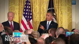 Obama shuts down heckler at White House