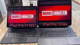 iPad Pro 13 M4 vs IPad Pro 11 M1 YouTube X-men 97 trailer comparison