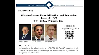 PAASE Webinars - Climate Change: Risks, Mitigation, and Adaptation