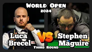 Luca Brecel vs Stephen Maguire - World Open Snooker 2024 - Third Round Live (Last Frames)