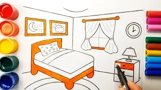 Bedroom coloring and drawing for Kids, Toddlers | Cars Kids Songs