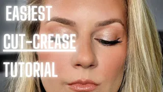 EASIEST Cut-Crease Tutorial EVER....for a Monotone and Sparkly Look!