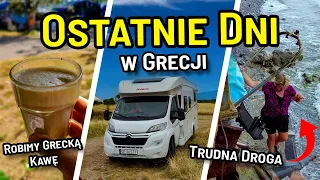 Ostatnie Dni - Kemping Stomio i Sylvia, Trudna Droga Plażą, Robimy Grecką Kawę - Kamperem do Grecji