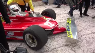 Arnoux accende la Ferrari F1 312 T4 di Villeneuve