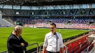 Mateusz Morawiecki na stadionie Górnika Zabrze