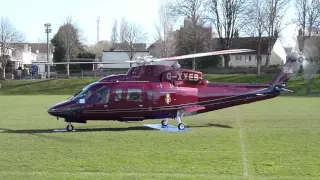 Princess Anne arrives in the Island by Royal Helicopter at Grainville playing fields